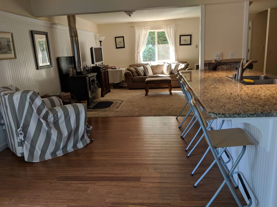 Living room and breakfast bar