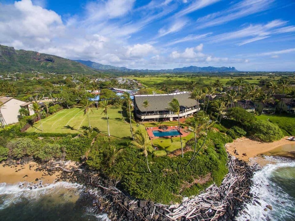 Aerial view of Hale Awapuhi and surrounding area