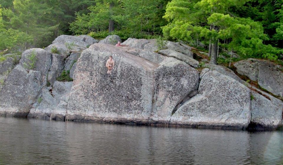 Jump off the bluff. Boat access only. Get directions  at Blue Jay Campsite 