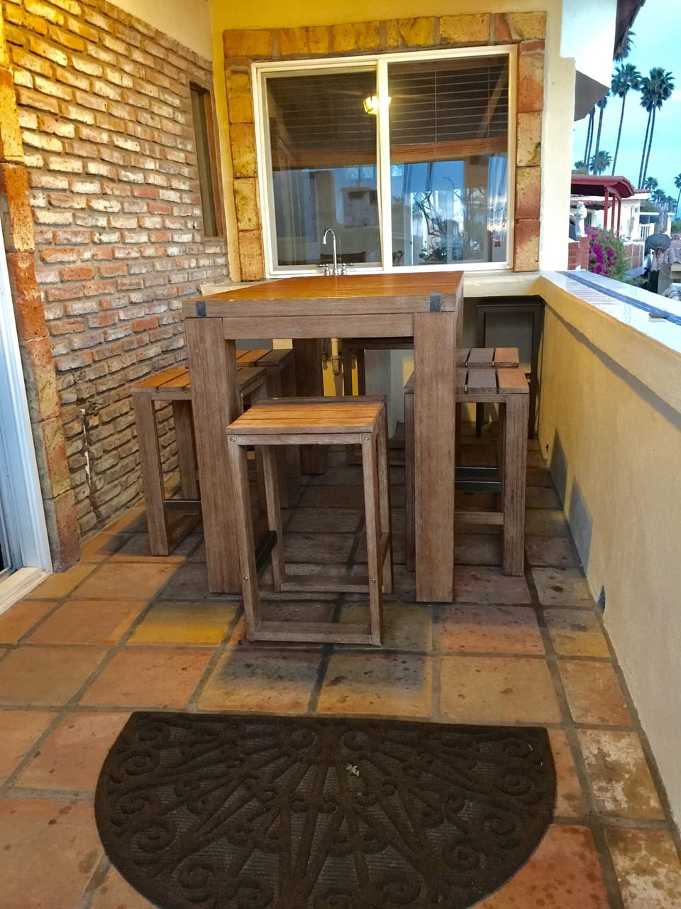 We also have a table with 8 chairs on our patio.  