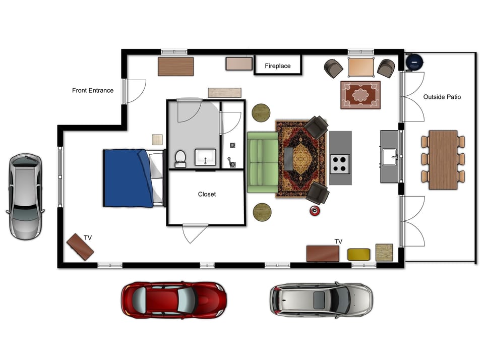DOS CASITAS Floor plan for main house.