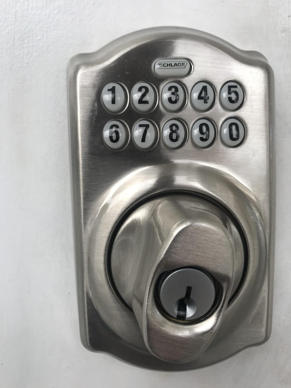 We use a Schlage lock for an easy self checkin.