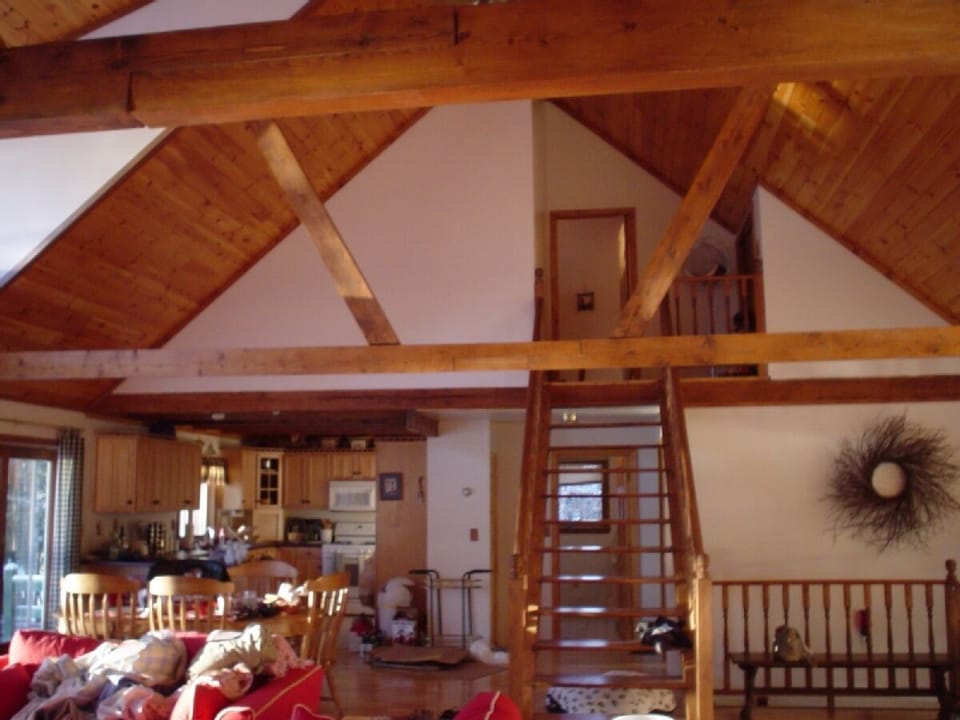 Spacious living/kitchen/dining area.