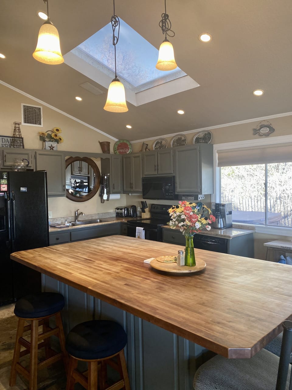 Open kitchen with large island