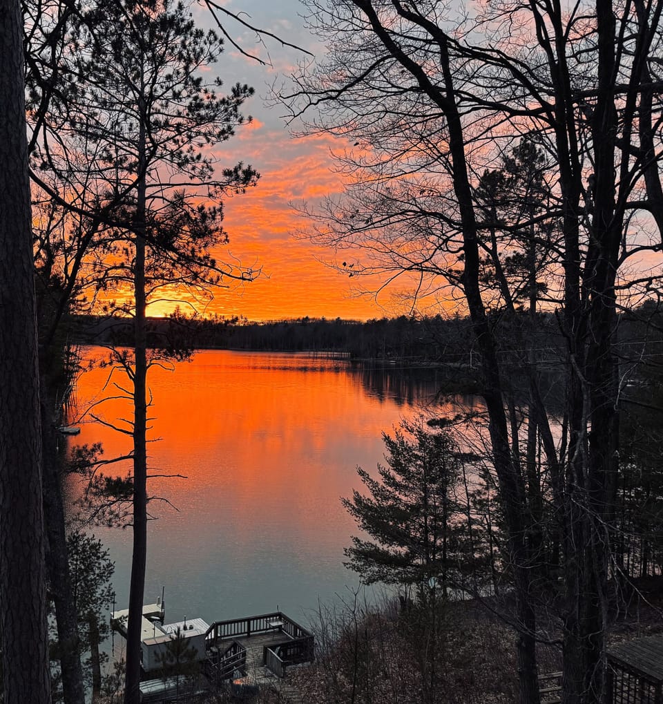 Sunset from lodge porch