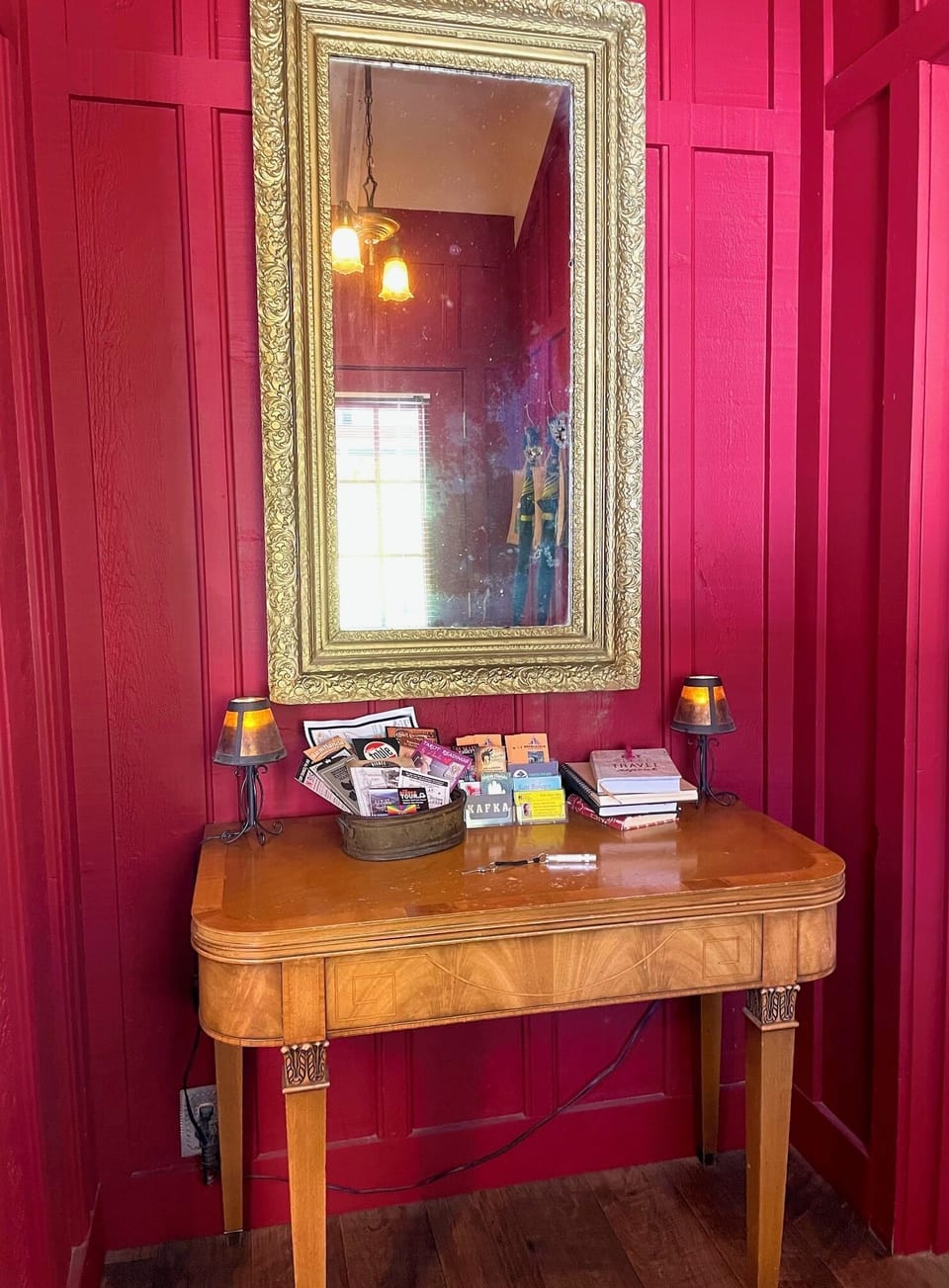 Foyer with entry table.