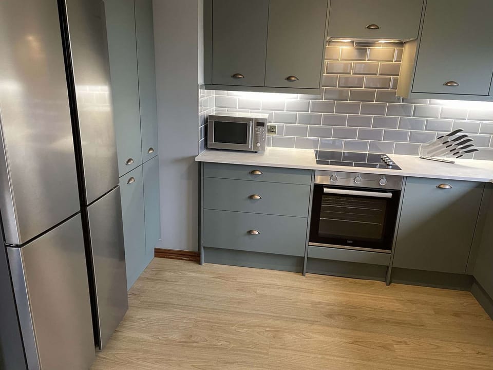 Plenty of Fridge space with American Fridge Freezer in new kitchen (jan 24)