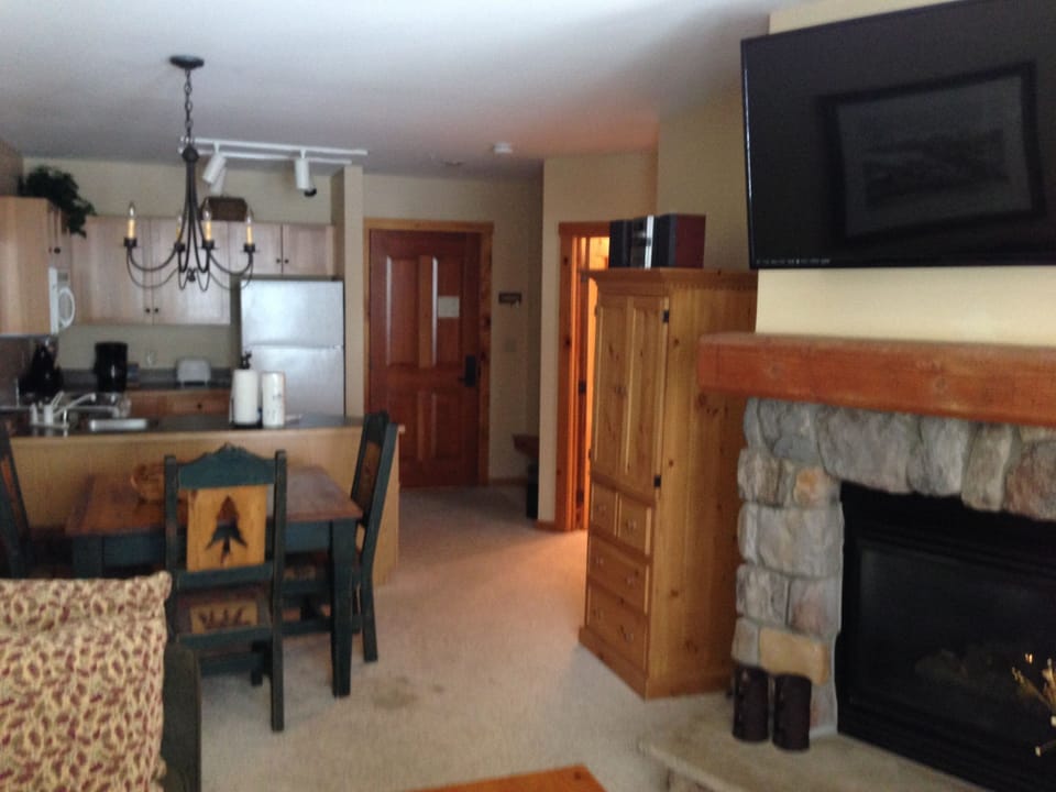 Just added, 47' LED flatscreen TV. Can be viewed from kitchen or family room.
