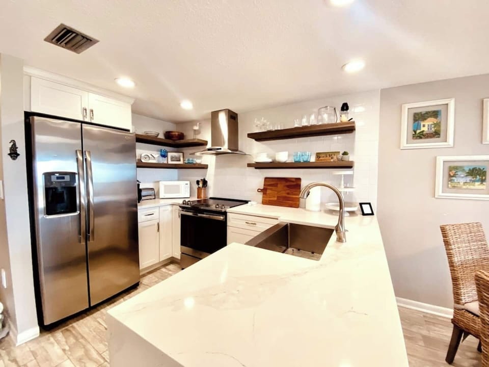 The kitchen is fully stocked for your use