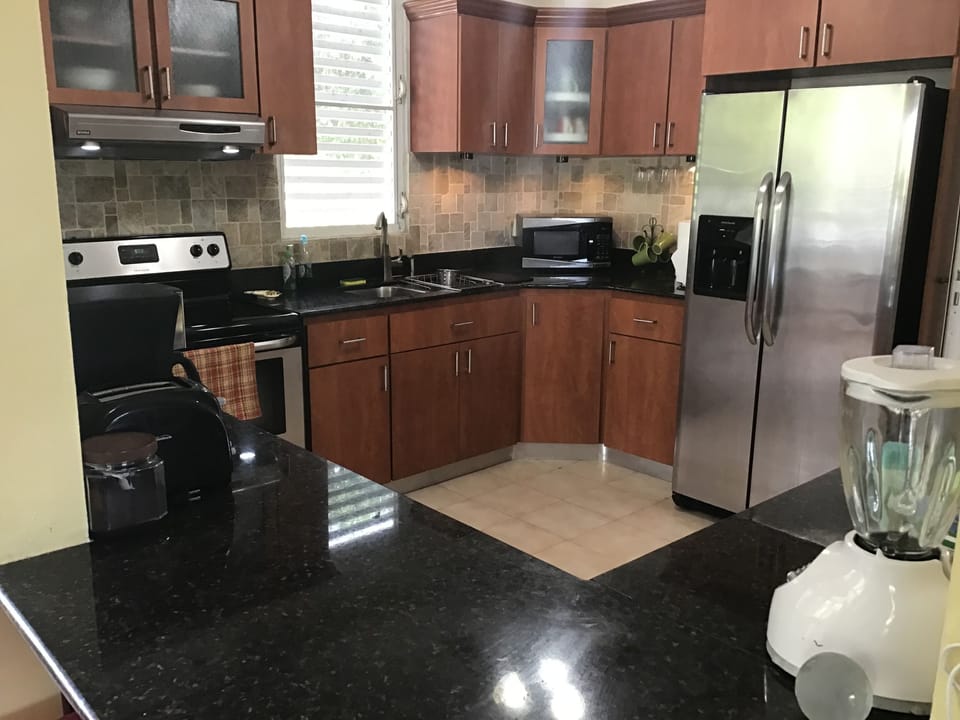 Plenty of counter space and all the appliances you need.