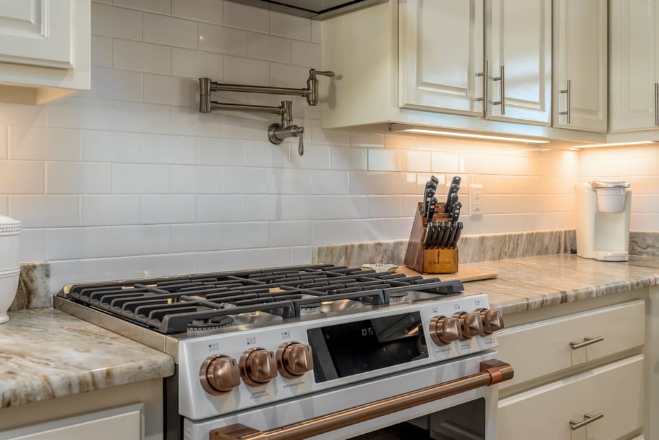GE cafe gas stove.