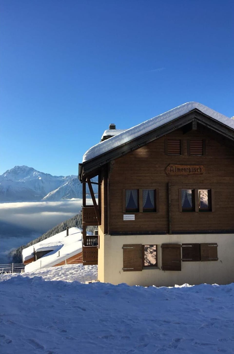 Sky, Snow, Window, Building, Slope, Mountain, House, Wood, Ice Cap, Landscape