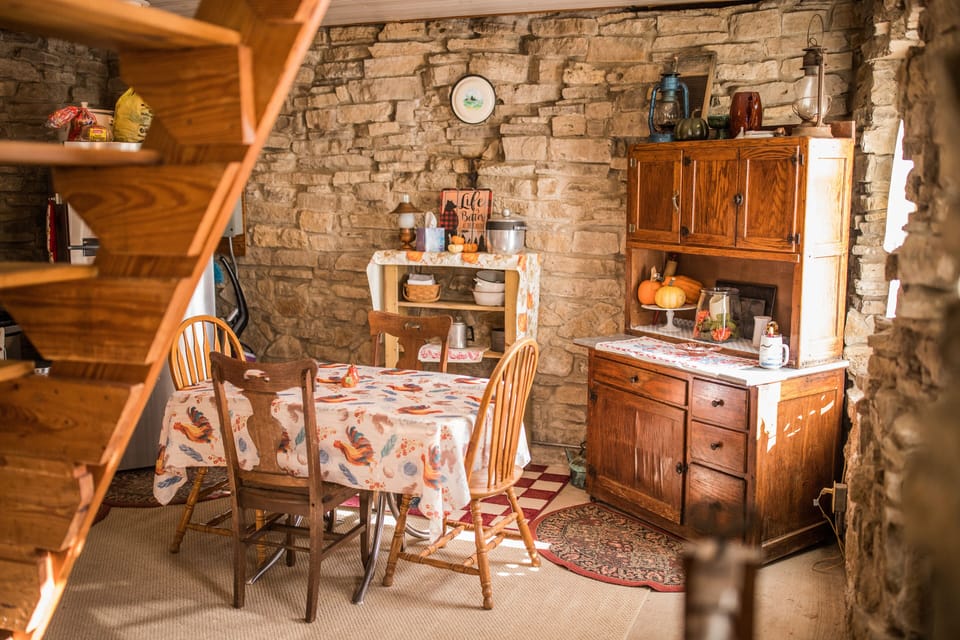 kitchen-hoosier cabinet where you will find pots, pans, spices, baking 