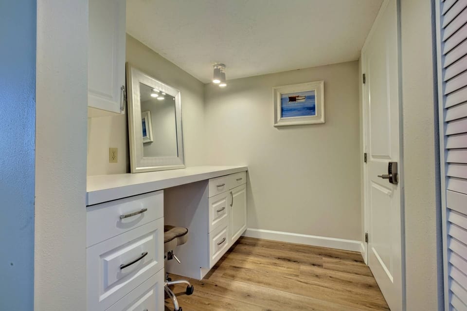 The master bedroom has a separate dressing and vanity room.