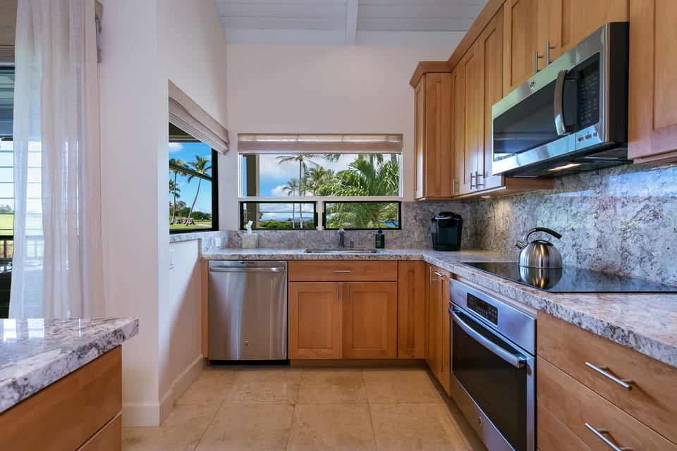 Enjoy fabulous views while cooking and cleaning up