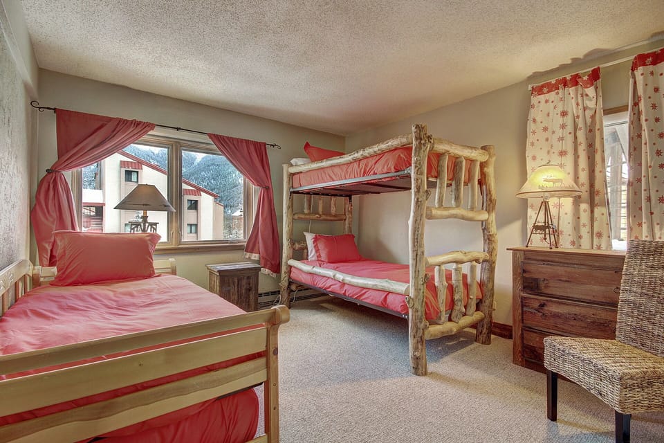 3 twin beds in the bunk room.