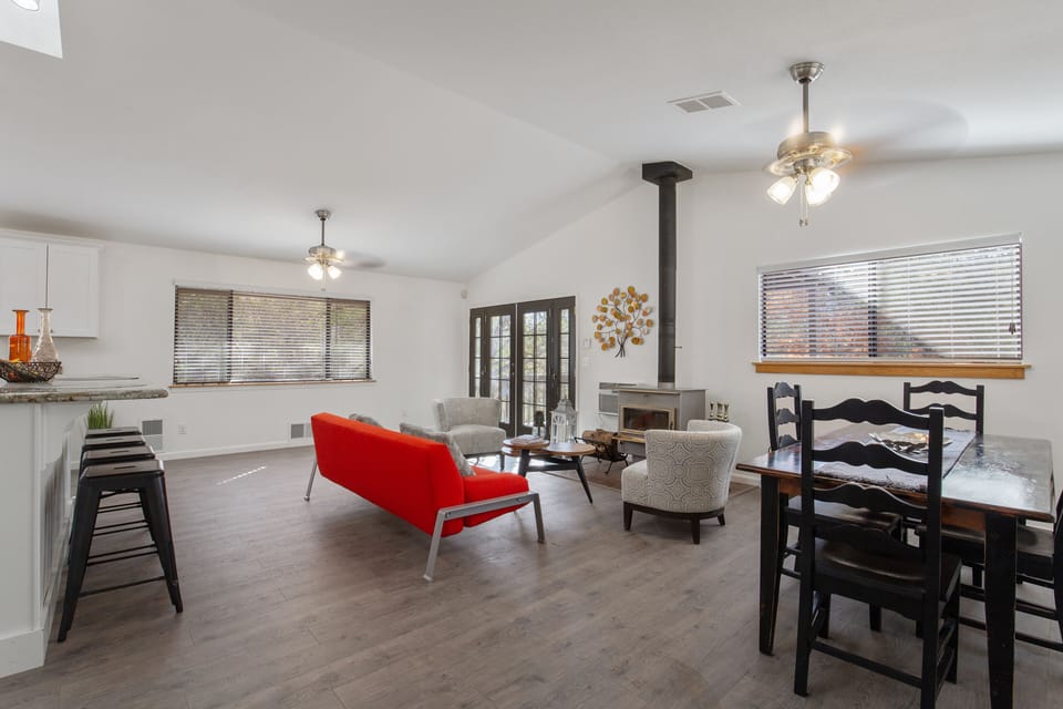 Living room and wood stove