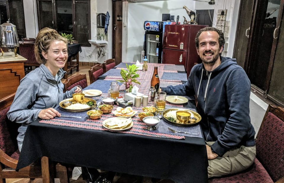 Guest with Nepalese Food for Dinner 