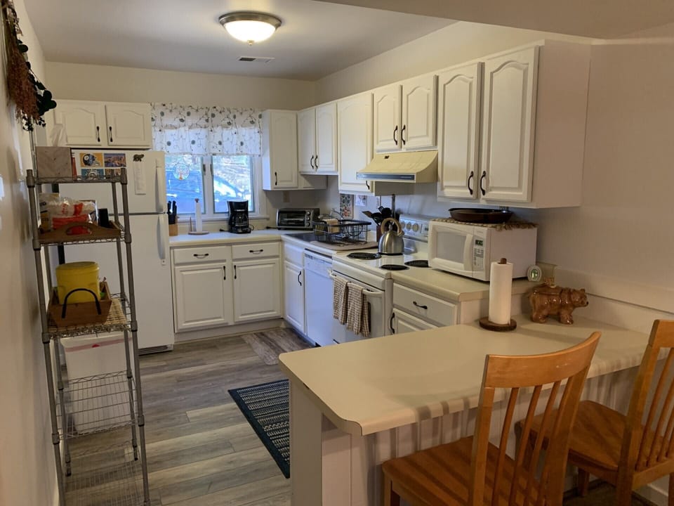 Well stocked kitchen.