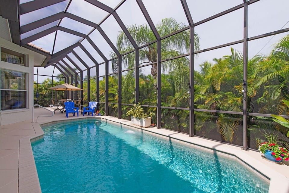 Pool area coming out the master suite slider