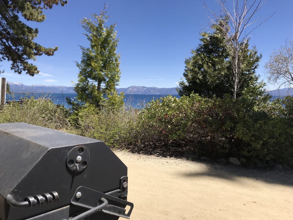 At the private beach you can rent picnic tables that has BBQ's.