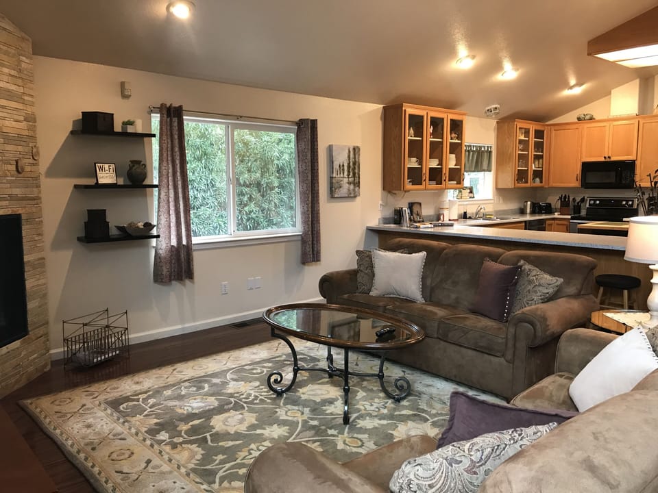 living room with gas fireplacel