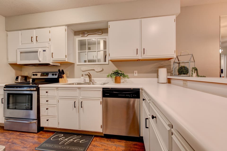Stocked kitchen for all your cooking needs.