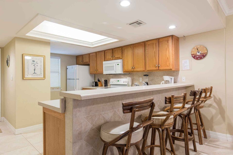 Pull up a chair at the kitchen bar.