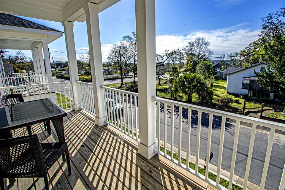 A view to the east from the upstairs balcony. 