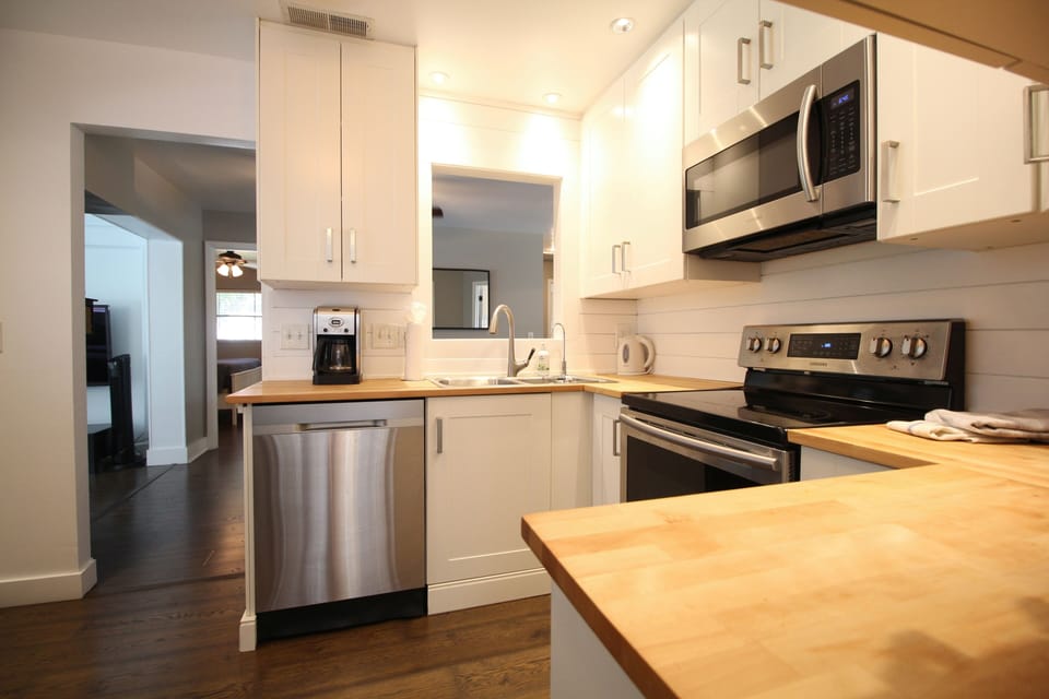 The kitchen has everything you will need to cook at the house if you so choose.