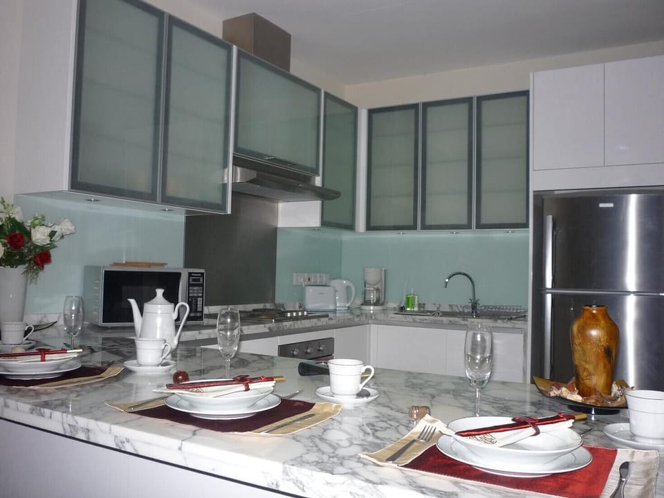 Well equipped kitchen with branded appliances