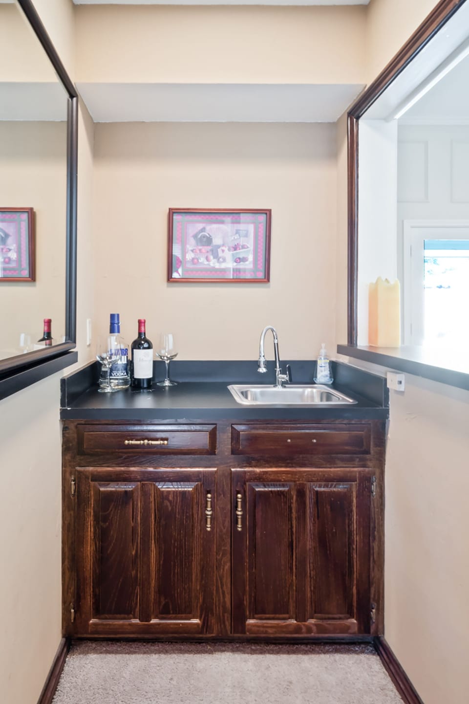 Wet Bar opens up to Living and Dining Areas (alcohol not included)