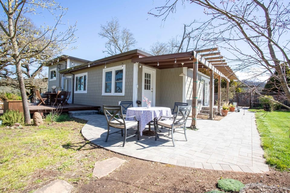 View of the house in spring, before the trees leaf out.