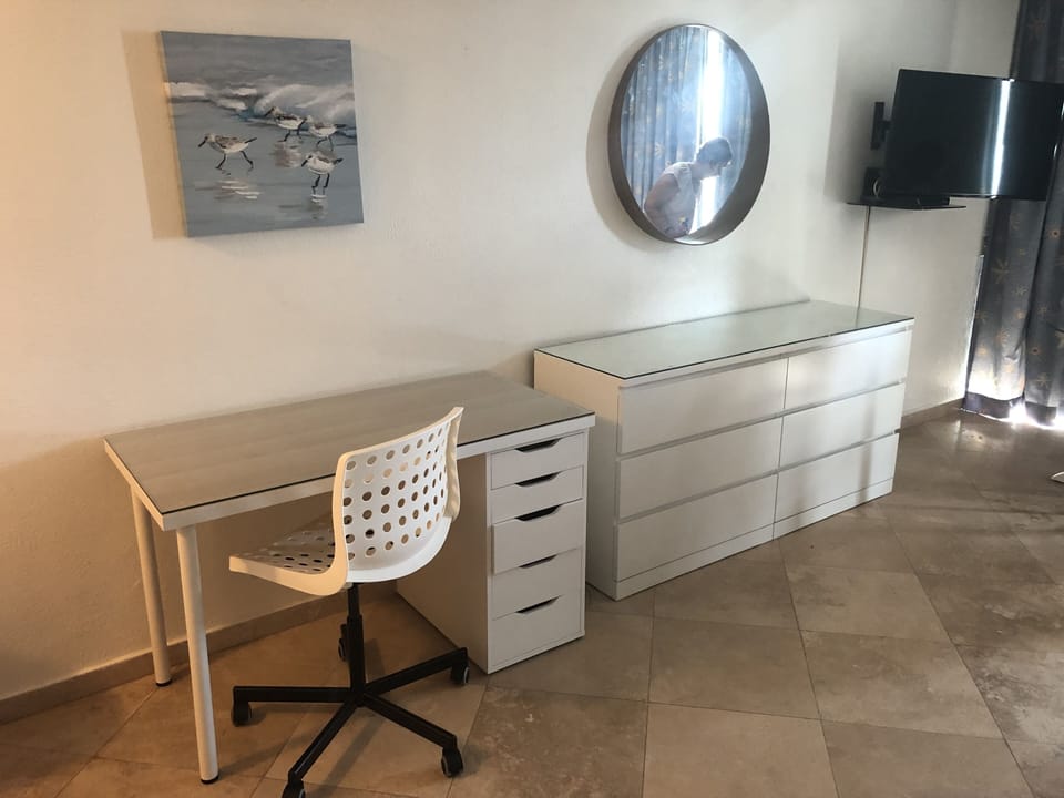 Modern Desk and Dresser with 8 drawers