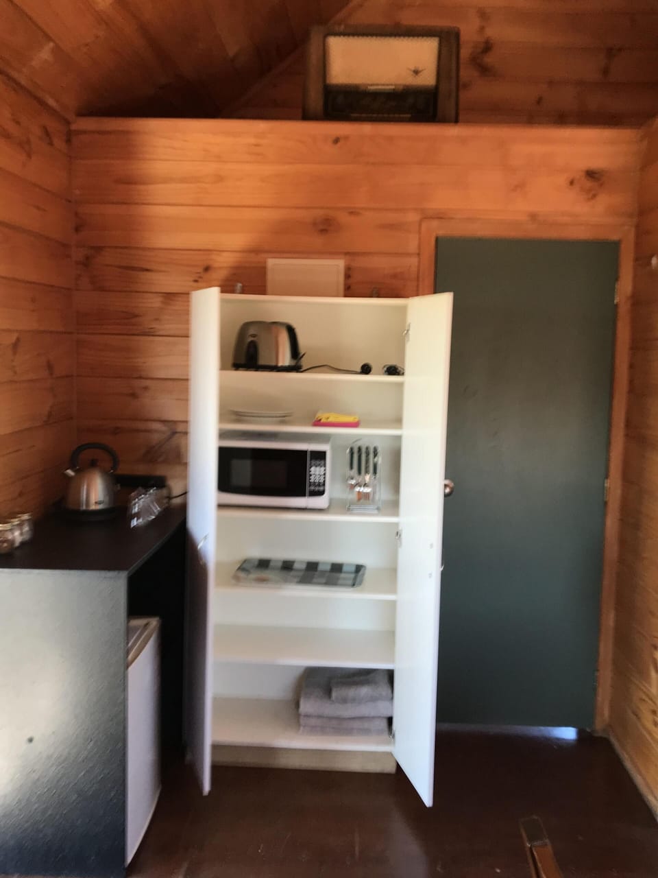 there is a small butlers station in the crab hut for convenience