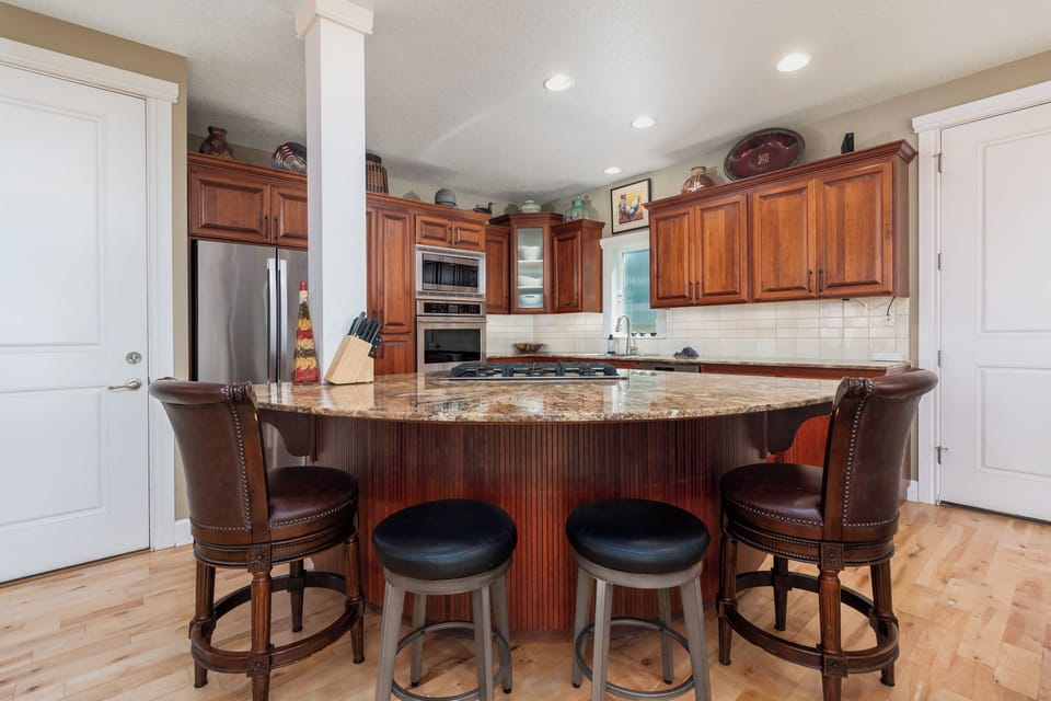 Seating at the island.