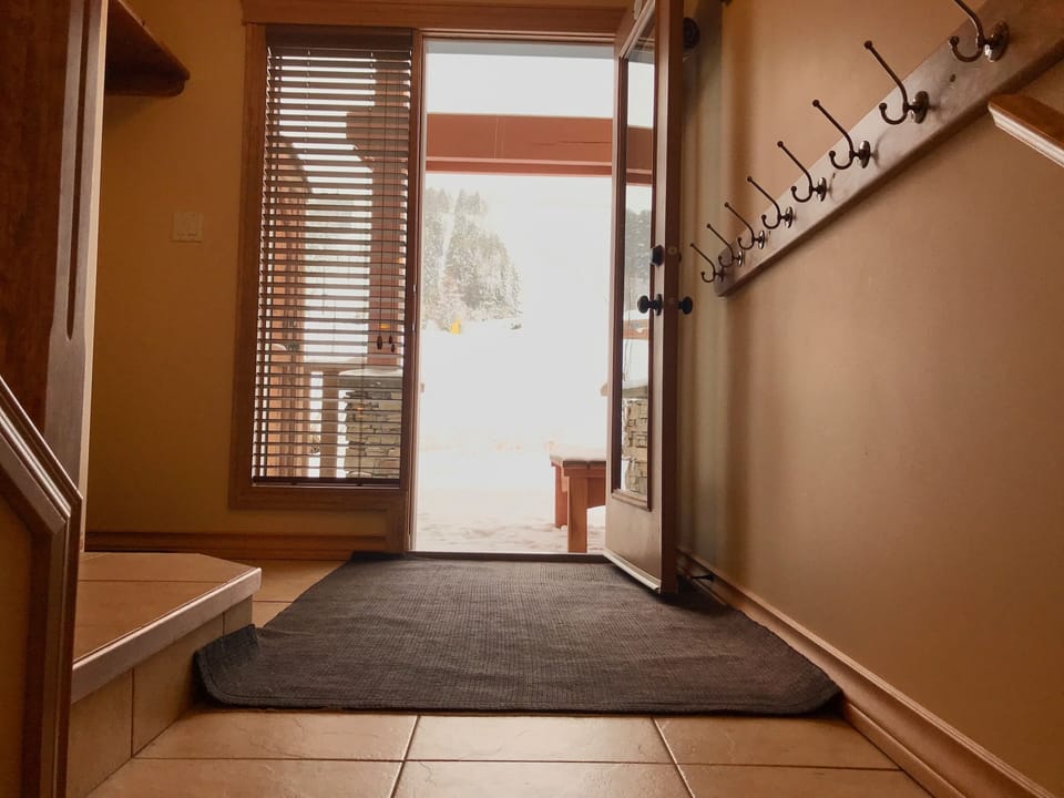 Leading up to the back door where there is ample storage for all of your gear