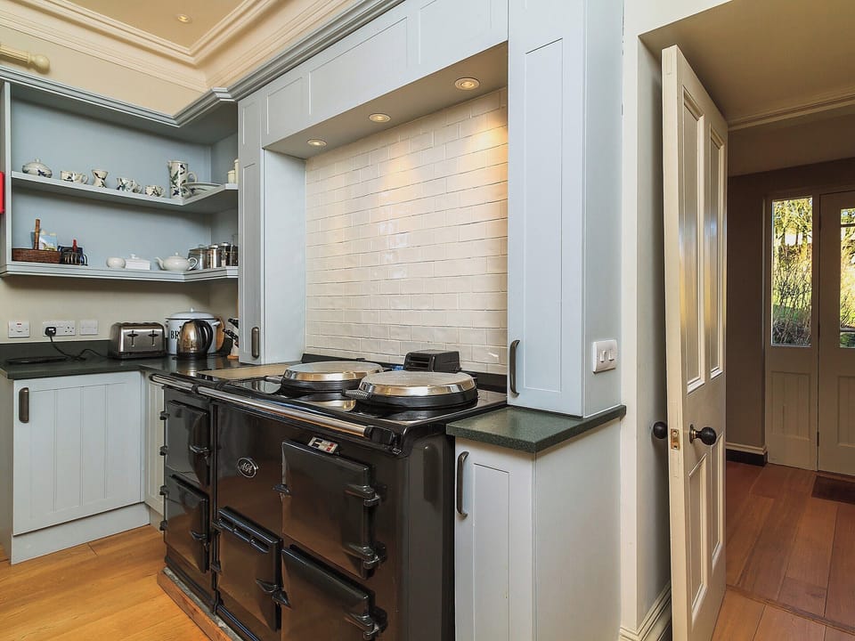 Kitchen/diner with aga | The Glen Farmhouse - Lincluden Estate, Shawhead, Dumfries