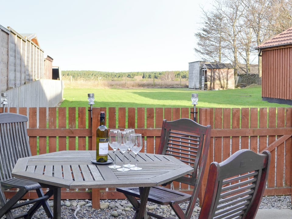 Patio with outdoor furniture | Shedend, Nether Dallachy, near Spey Bay