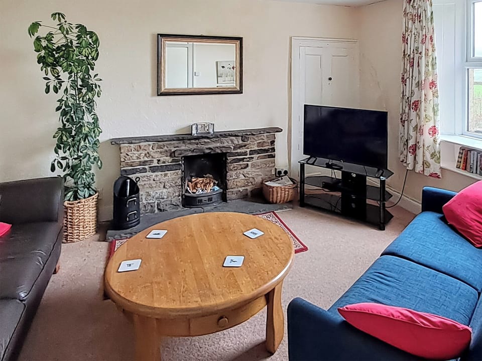 Cosy lounge with open fire | Lilac Cottage, Sedbusk, near Hawes