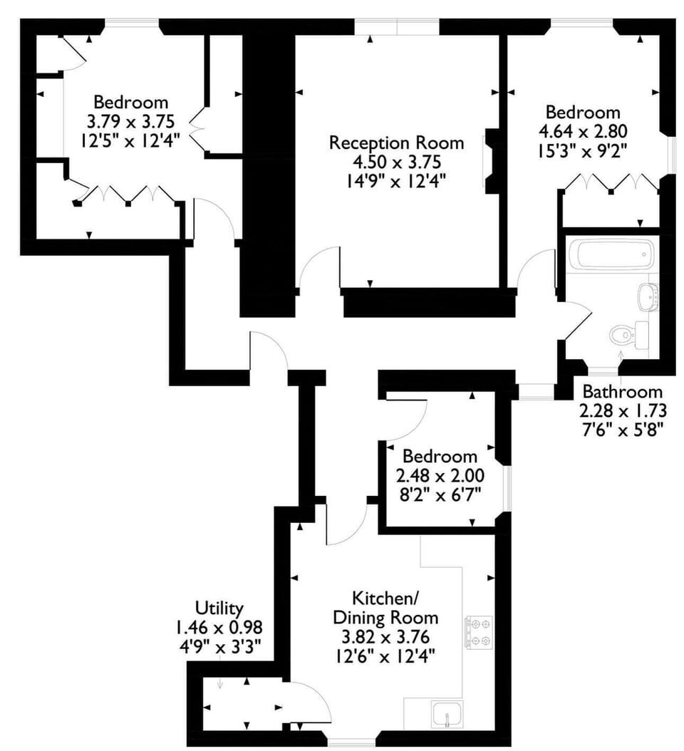 Floor plan of property | 3 The Hollies, Keswick