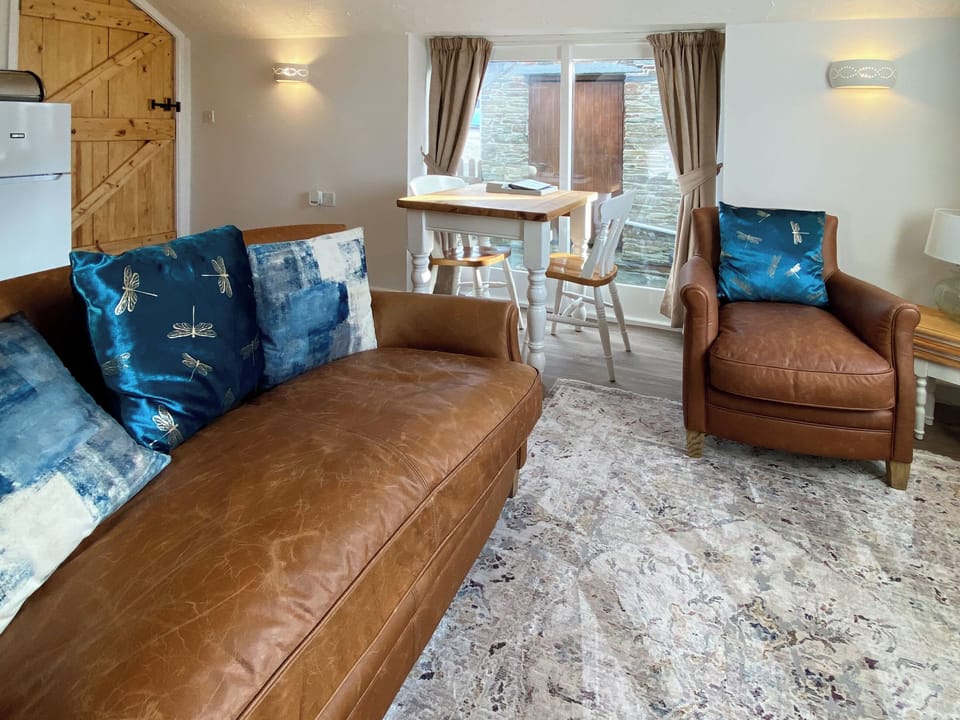 Beamed living/dining area | Honeysuckle - Treligga Farm Cottages, Treligga, near Port Isaac