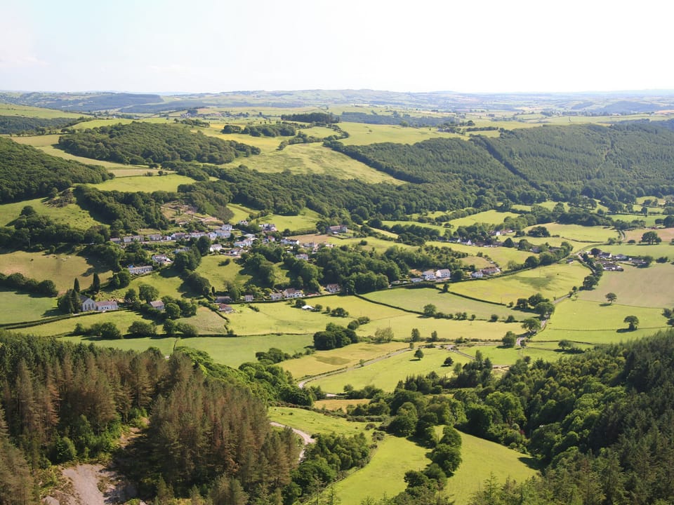 View of the valley with Aberystwyth in the distance | Tŷ Melindwr, Hen Goginan, near Aberystwyth