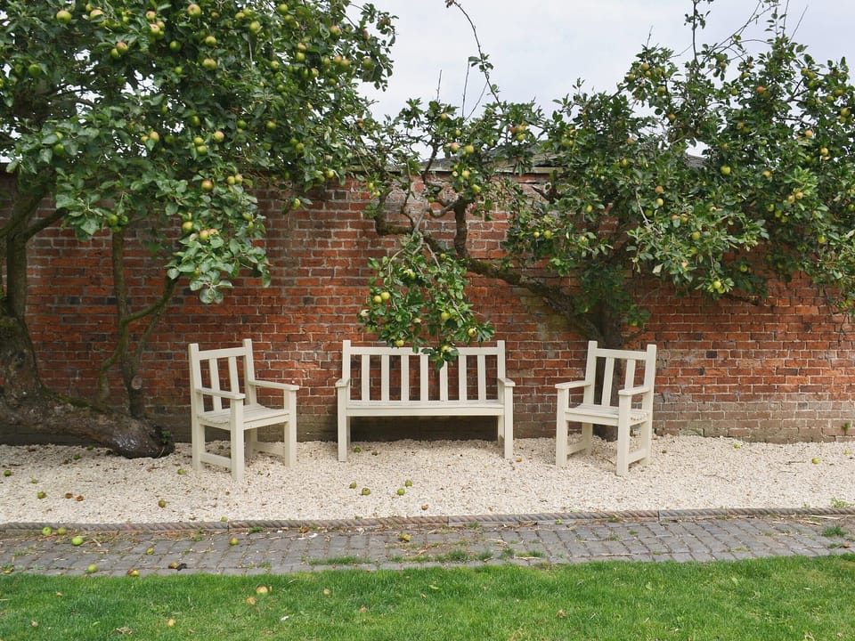 Sitting-out-area | Pampita Lodge - Tickton Hall Cottages, Beverley