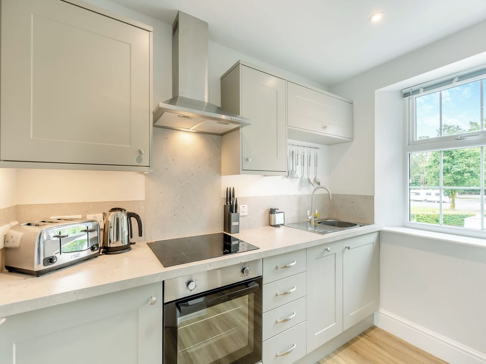 Kitchen | Baycliff Apartment - Meathop Fell Caravan Club Apartments and Cottage, Meathop, near Grange-over-Sands