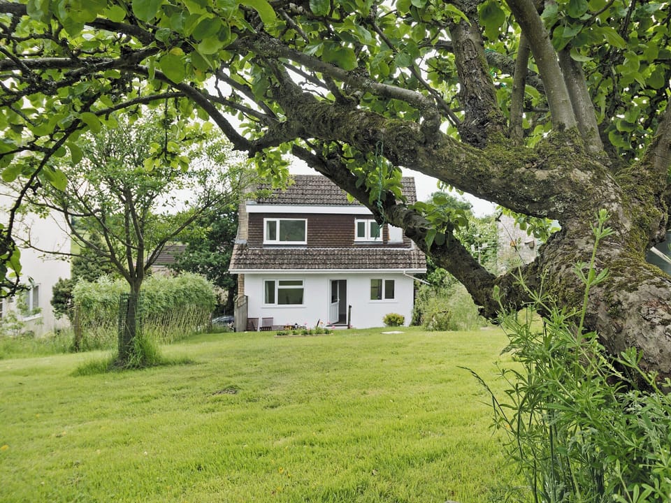 Rear garden backing on to the owner&rsquo;s orchard | Little Orchard, High Littleton, near Bath