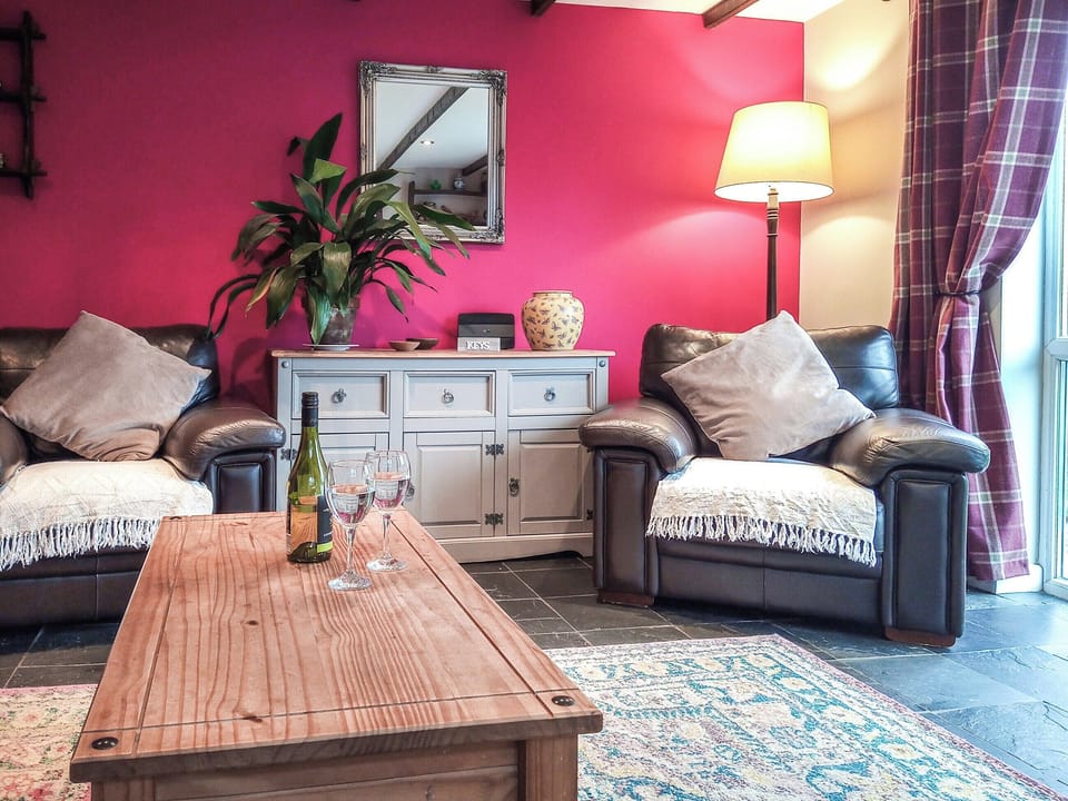 Cosy living room with wood burner | Panteg Cottage, Nebo, near Aberaeron