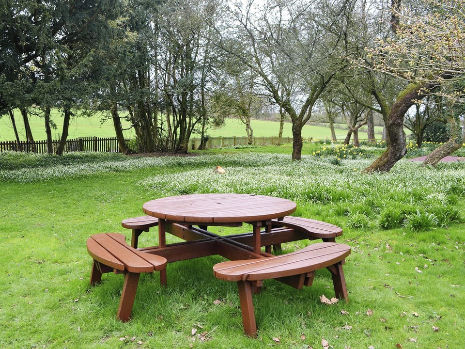 Charming picnic style outdoor eating area | Blaithwaite Stables - Blaithwaite Estate, Waverton, near Wigton