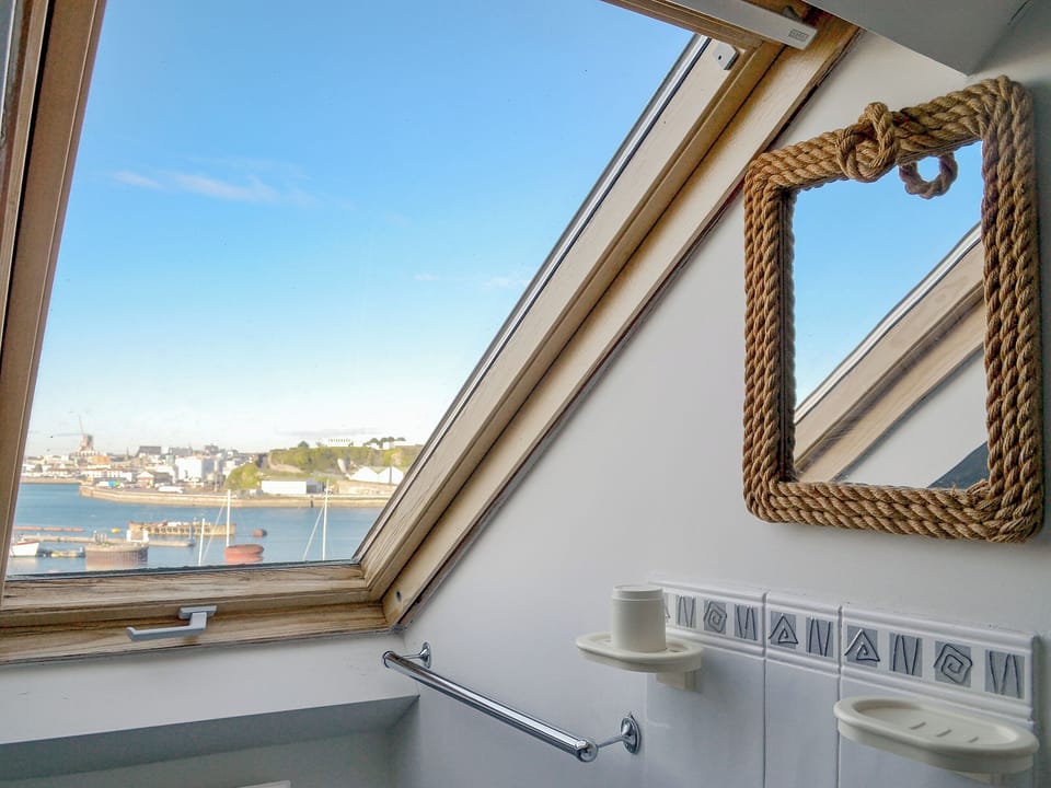 Fantastic views from the bathroom | Providence Cottage, Turnchapel, near Plymouth