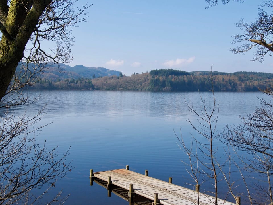 Private lochside beach and jetty with fantastic views across the loch | Carsaig, Brig o&rsquo;Turk, near Callander
